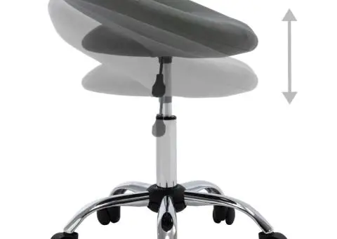 Scaun de lucru pivotant, gri, piele ecologică - 4/5