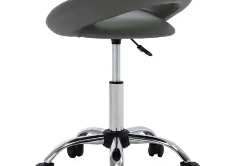 Scaun de lucru pivotant, gri, piele ecologică - 5/5