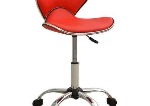 Scaun pentru salon spa, roșu, piele ecologică - 1/5