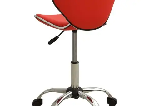 Scaun pentru salon spa, roșu, piele ecologică - 4/5