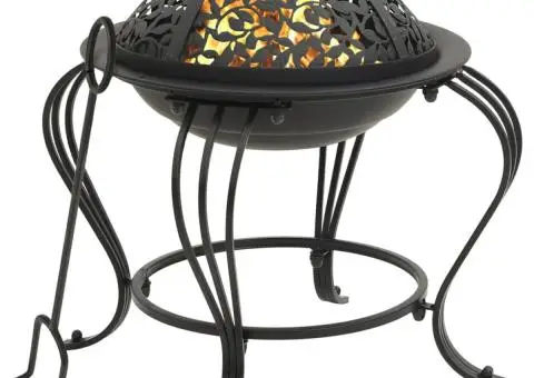 Vatră de foc cu vătrai 49 cm oțel - 1/5