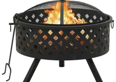 Vatră de foc cu vătrai 68 cm oțel XXL - 1/5