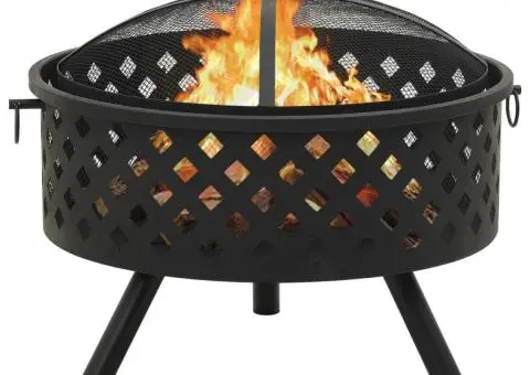 Vatră de foc cu vătrai 68 cm oțel XXL - 2/5