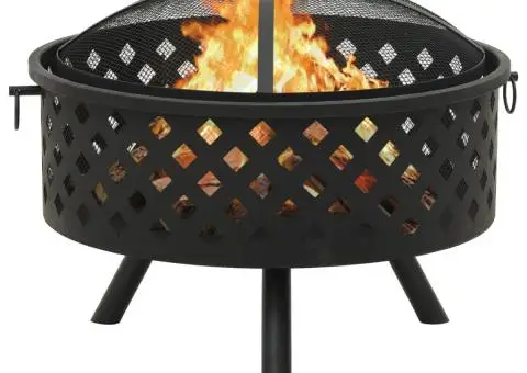 Vatră de foc cu vătrai 68 cm oțel XXL - 3/5