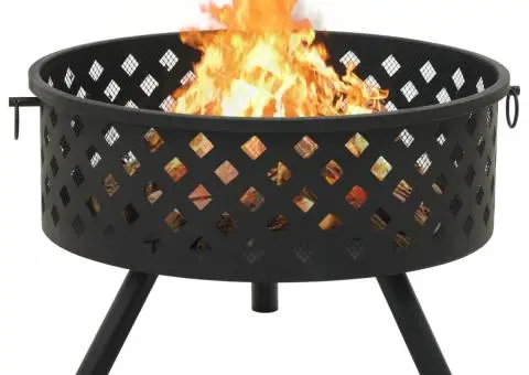 Vatră de foc cu vătrai 68 cm oțel XXL - 4/5