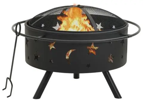 Vatră de foc cu vătrai, 76 cm, oțel, XXL - 1/5