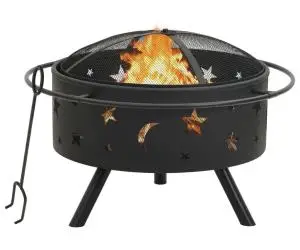 vidaXL Vatră de foc cu vătrai, 76 cm, oțel, XXL