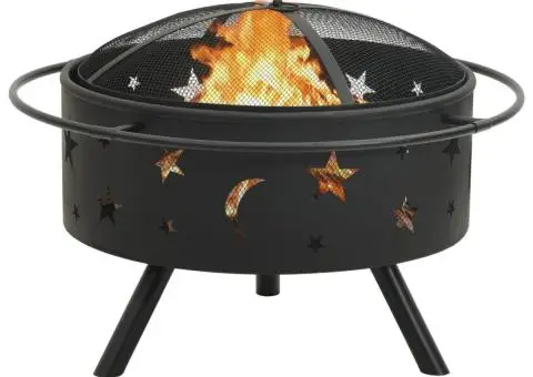 Vatră de foc cu vătrai, 76 cm, oțel, XXL - 2/5