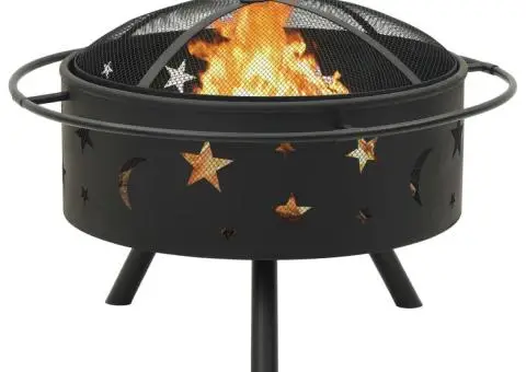 Vatră de foc cu vătrai, 76 cm, oțel, XXL - 3/5