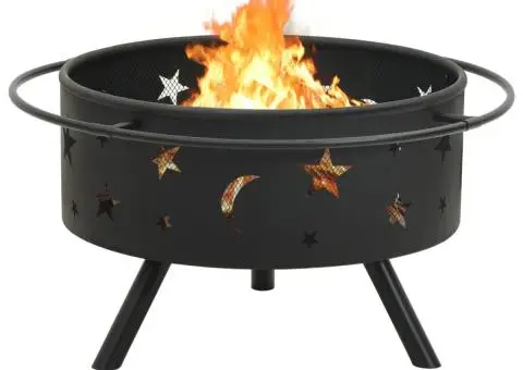 Vatră de foc cu vătrai, 76 cm, oțel, XXL - 4/5