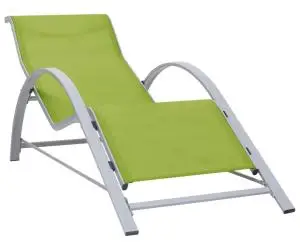 vidaXL Șezlong, verde, textilenă și aluminiu