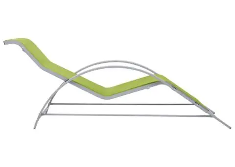 Șezlong, verde, textilenă și aluminiu - 3/5