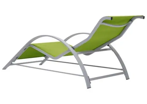 Șezlong, verde, textilenă și aluminiu - 4/5