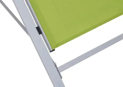 Șezlong, verde, textilenă și aluminiu - 5/5