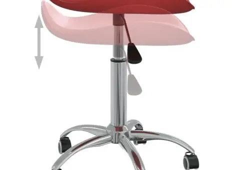 Scaun pentru salon spa, roșu vin, piele ecologică - 5/5