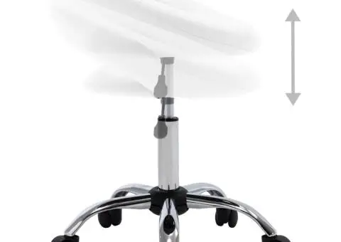 Scaun de lucru pivotant, alb, piele ecologică - 4/5