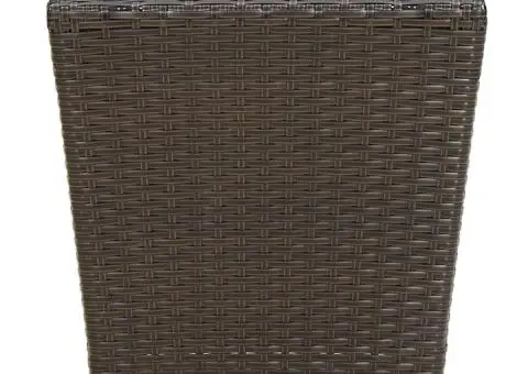 Masă de ceai, maro, 41,5x41,5x44 cm poliratan/sticlă securizată - 2/5