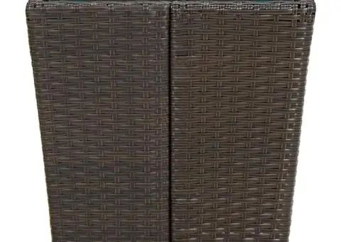 Masă de ceai, maro, 41,5x41,5x44 cm poliratan/sticlă securizată - 3/5