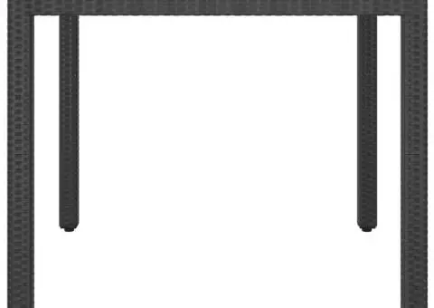 Masă de grădină, negru, 90x90x75 cm, poliratan - 2/5