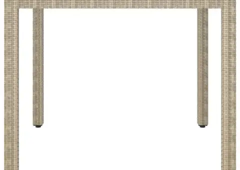 Masă de grădină, bej, 90x90x75 cm, poliratan - 2/5