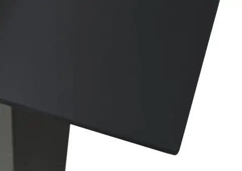 Masă de grădină, negru, 80 x 80 x 74 cm, oțel și sticlă - 3/4