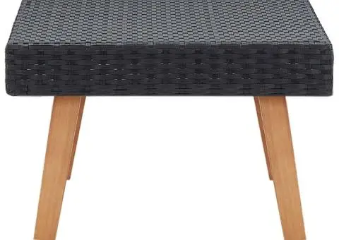 Măsuță de cafea pentru grădină, negru, poliratan - 3/5