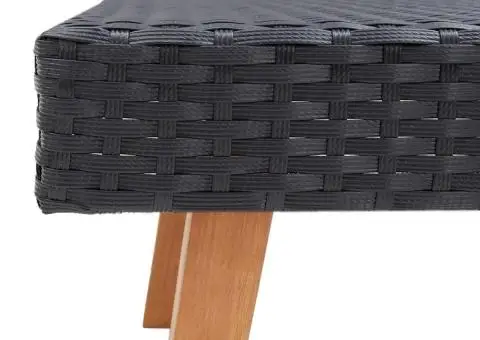 Măsuță de cafea pentru grădină, negru, poliratan - 4/5