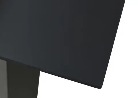 Masă de grădină, negru, 190 x 90 x 74 cm, oțel și sticlă - 4/5