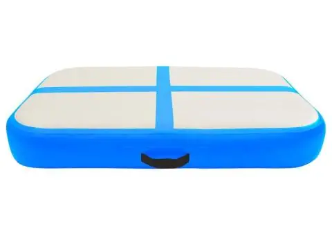 Saltea gimnastică gonflabilă cu pompă albastru 60x100x10 cm PVC - 4/5