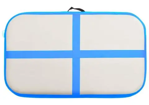 Saltea gimnastică gonflabilă cu pompă albastru 60x100x10 cm PVC - 5/5