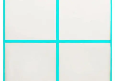 Saltea gimnastică gonflabilă cu pompă verde 200x200x15 cm PVC - 4/5