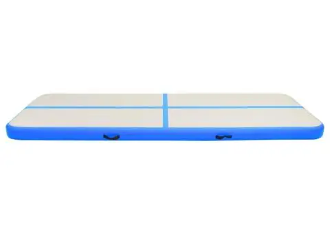 Saltea gimnastică gonflabilă cu pompă albastru 500x100x15cm PVC - 3/5