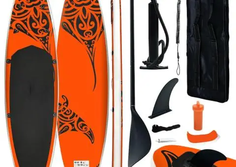 Set de placă SUP gonflabilă, portocaliu, 305x76x15 cm - 1/5