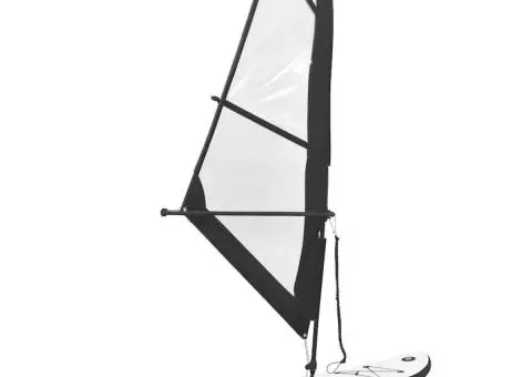 Set de placă SUP gonflabilă cu velă, negru și alb - 2/5