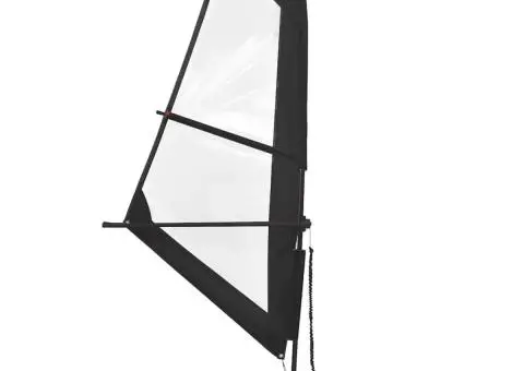 Set de placă SUP gonflabilă cu velă, negru și alb - 3/5