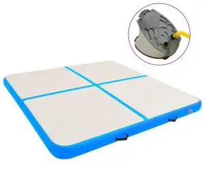 vidaXL Saltea gimnastică gonflabilă cu pompă albastru 200x200x20cm PVC