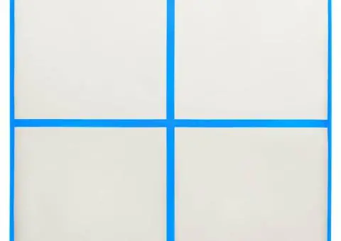 Saltea gimnastică gonflabilă cu pompă albastru 200x200x20cm PVC - 4/5