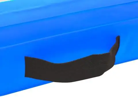 Saltea gimnastică gonflabilă cu pompă albastru 200x200x20cm PVC - 5/5