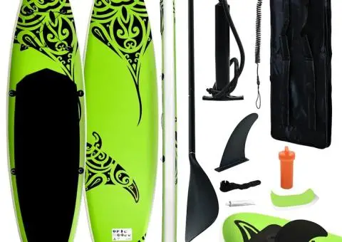 Set de placă SUP gonflabilă, verde, 320x76x15 cm - 1/5