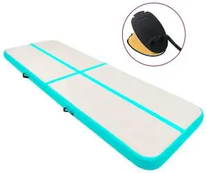 vidaXL Saltea gimnastică gonflabilă cu pompă verde 500x100x20 cm PVC