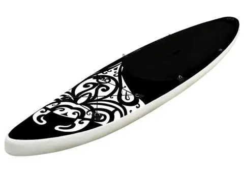 Set de placă SUP gonflabilă, negru, 366x76x15 cm - 2/5