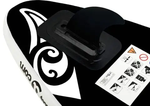 Set de placă SUP gonflabilă, negru, 366x76x15 cm - 5/5