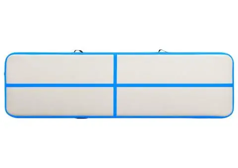 Saltea gimnastică gonflabilă cu pompă albastru 800x100x20cm PVC - 4/5