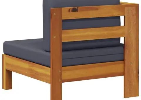 Canapea de mijloc cu 1 cotieră, gri închis, lemn masiv acacia - 5/5