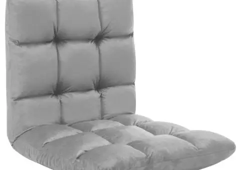 Scaun de podea pliabil, gri deschis, microfibră - 1/5