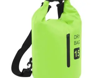 vidaXL Rucsac impermeabil cu fermoar, verde, 15 L, PVC