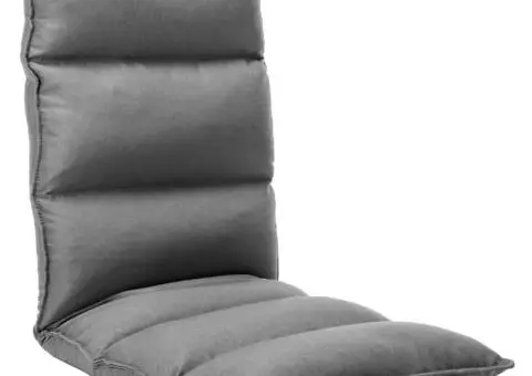 Scaun de podea pliabil, gri deschis, material textil - 1/5