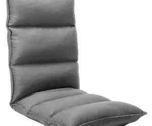 vidaXL Scaun de podea pliabil, gri deschis, material textil