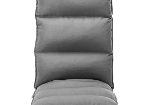 Scaun de podea pliabil, gri deschis, material textil - 2/5