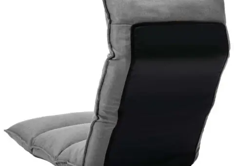 Scaun de podea pliabil, gri deschis, material textil - 4/5